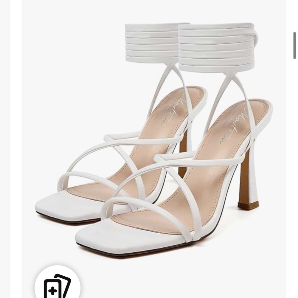 White Tie Up Heels